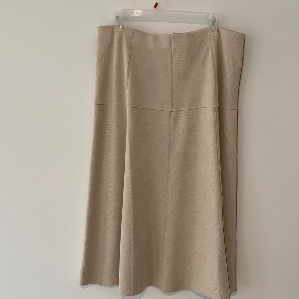 Tantrums Beige A-Line Skirt ultra suede boot skirt light beige large NWT